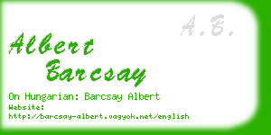 albert barcsay business card